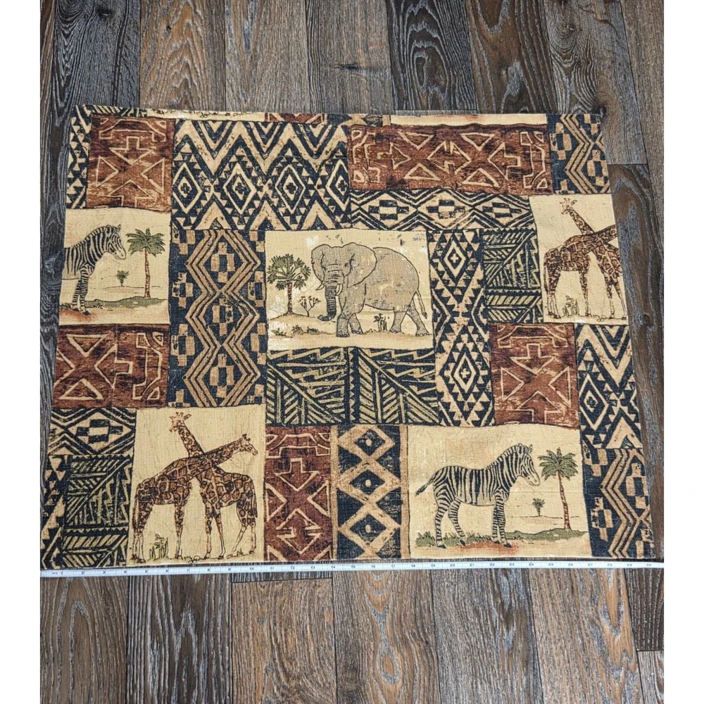 Vintage Dan River Safari Animal Print Pillow Shams Set of 2 Cotton Tribal 30x26